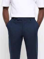 Синий - River Island зауженные брюки чинос с шлевками на поясе - Image 4 of 6