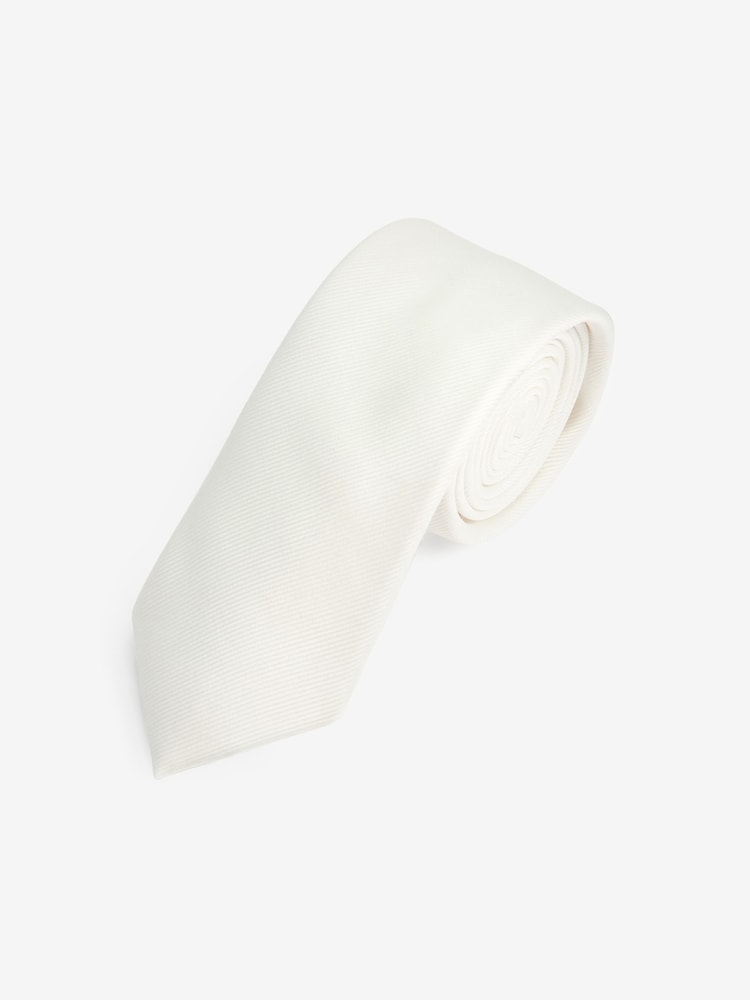 White Ivory Slim Twill Tie - Image 1 of 3 White Ivory Slim Twill Tie - Image 1 of 3