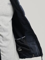 Superdry Blue Hooded Mens Sports Puffer Jacket - Image 3 of 5