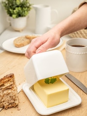 Mary Berry White Signature Butter Dish - Image 1 of 4