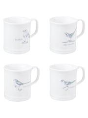 Mary Berry Set of 4 White Garden Birds Espresso Mugs - Image 2 of 3