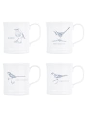 Mary Berry Set of 4 White Garden Birds Espresso Mugs - Image 3 of 3