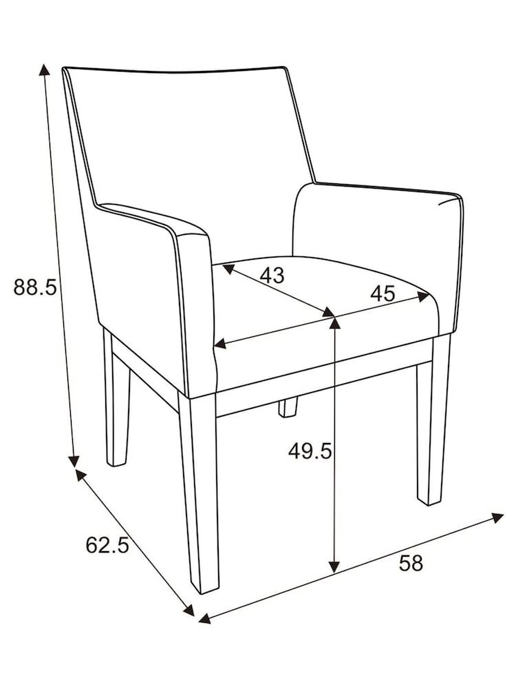 Tailored Linen Look Mocha Brown Norbury Collection Luxe Arm Dining Chair - Image 9 of 9