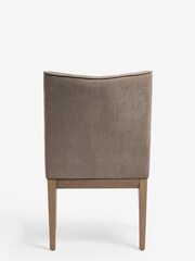 Tailored Linen Look Mocha Brown Norbury Collection Luxe Arm Dining Chair - Image 6 of 9