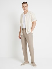 River Island Brown Tapered Fit Chino Trousers With Belt Loops - Image 1 of 6