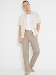 River Island Brown Tapered Fit Chino Trousers With Belt Loops - Image 2 of 6
