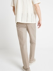 River Island Brown Tapered Fit Chino Trousers With Belt Loops - Image 3 of 6
