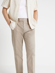 River Island Brown Tapered Fit Chino Trousers With Belt Loops - Image 4 of 6