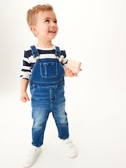 Dunkelblau - Superweiche Denim-Latzhose (3 Monate bis 7 Jahre) - Bild 1 von 3