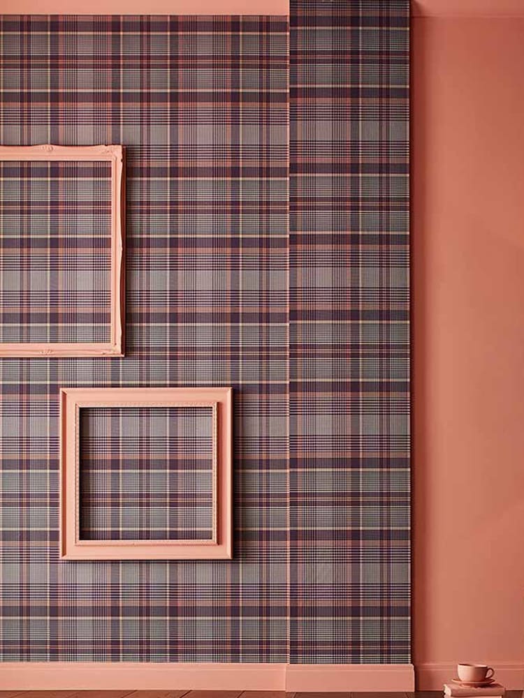 Graham & Brown Purple Heritage Plaid 10M Wallpaper - Image 1 of 3
