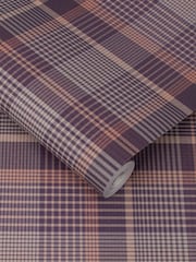 Graham & Brown Purple Heritage Plaid 10M Wallpaper - Image 2 of 3