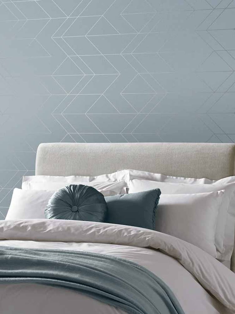 Graham & Brown Deep Sky Blue Balance Geo 10M Wallpaper - Image 1 of 3