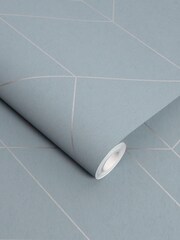Graham & Brown Deep Sky Blue Balance Geo 10M Wallpaper - Image 2 of 3