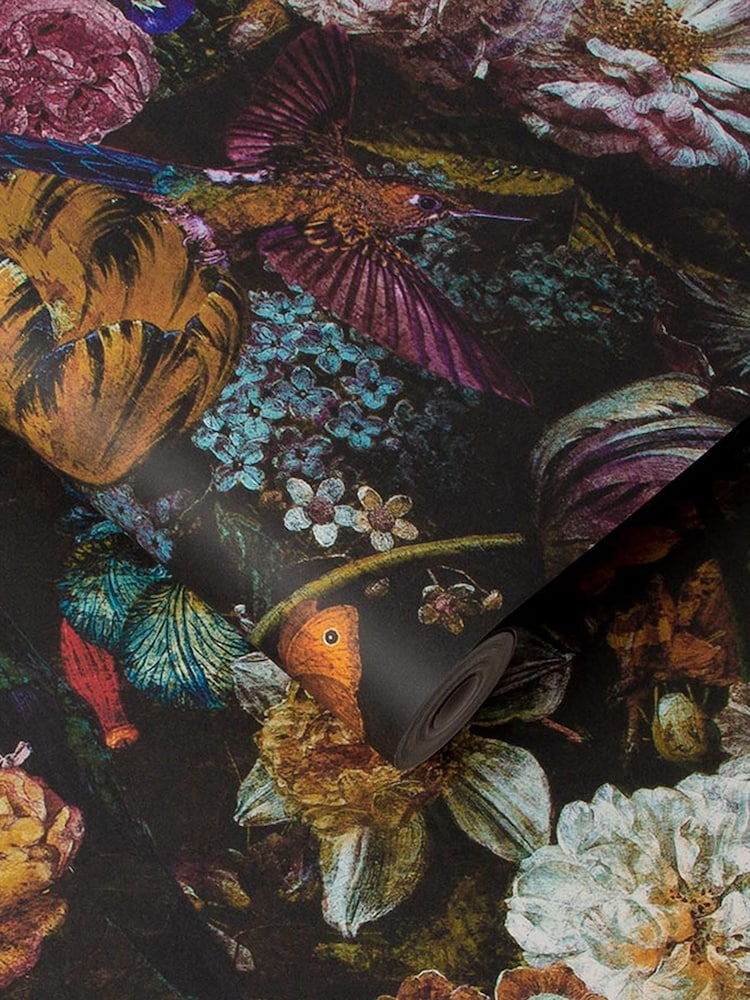 Graham & Brown Black Allure Floral 10M Wallpaper - Image 2 of 3