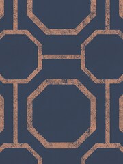 Graham & Brown Blue Sashiko Geo 10M Wallpaper - Image 3 of 3