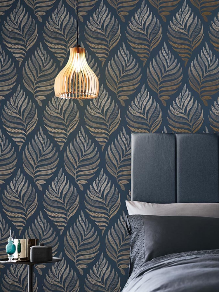 Graham & Brown Midnight Blue Botanica 10M Wallpaper - Image 1 of 3