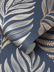 Graham & Brown Midnight Blue Botanica 10M Wallpaper - Image 2 of 3