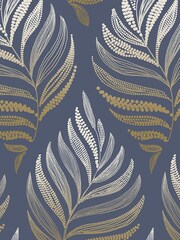 Graham & Brown Midnight Blue Botanica 10M Wallpaper - Image 3 of 3