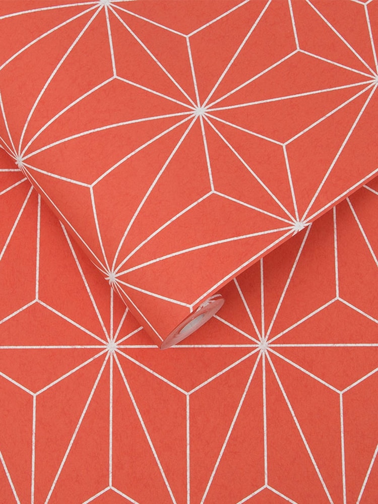 Graham & Brown Orange Prism Geo 10M Wallpaper - Image 2 of 3