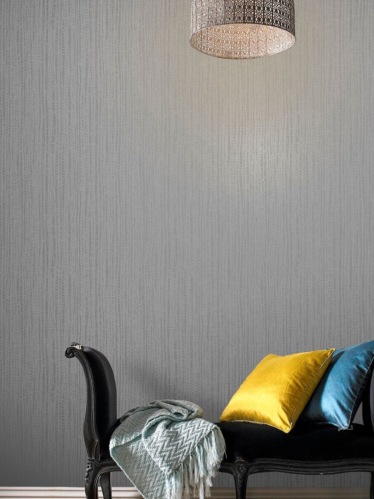 Graham & Brown Silver Bamboo Texture 10M Wallpaper - Image 1 of 3
