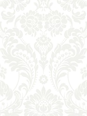 Graham & Brown White Gothic Damask 10M Wallpaper - Image 3 of 3