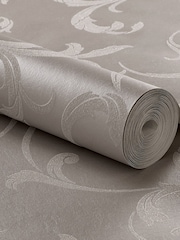 Graham & Brown Silver Baroque 10M Wallpaper - Image 2 of 3