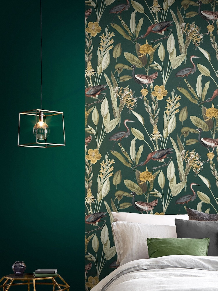 Graham & Brown Green/Yellow Glasshouse 10M Wallpaper - Image 1 of 3