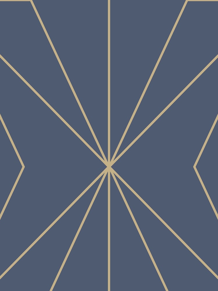 Graham & Brown Navy Blue Harmony Geo 10M Wallpaper - Image 3 of 3