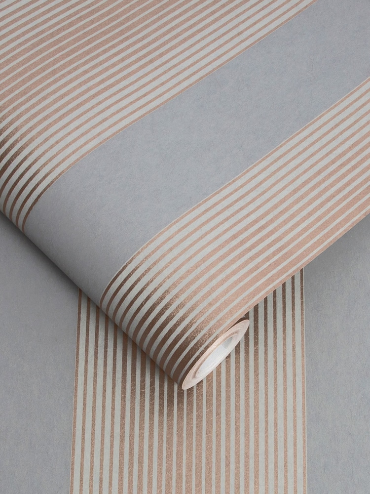 Graham & Brown Grey Lagom Stripe 10M Wallpaper - Image 2 of 3