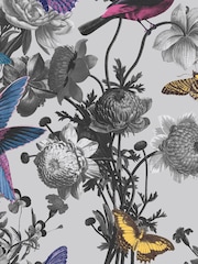 Graham & Brown Grey Jardin Floral 10M Wallpaper - Image 3 of 3