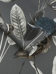 Graham & Brown Midnight Black Glasshouse Wallpaper Sample - Image 2 of 3