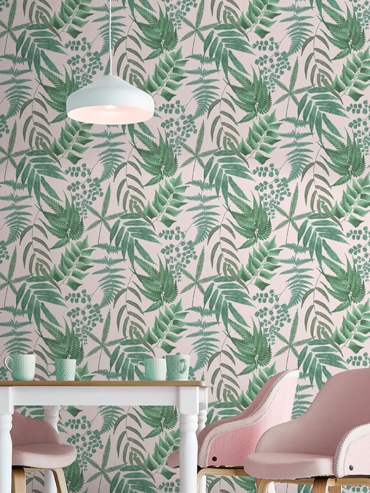 Graham & Brown Blush Pink Midsummer Wallpaper Sample - Image 1 of 3