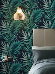 Graham & Brown Midnight Blue Yasuni Wallpaper Sample - Image 1 of 3