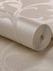 Graham & Brown Pearl White Baroque A4 Wallpaper Sample - Image 2 of 3