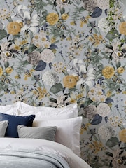Graham & Brown Sky Blue Glasshouse Wallpaper Sample - Image 1 of 3