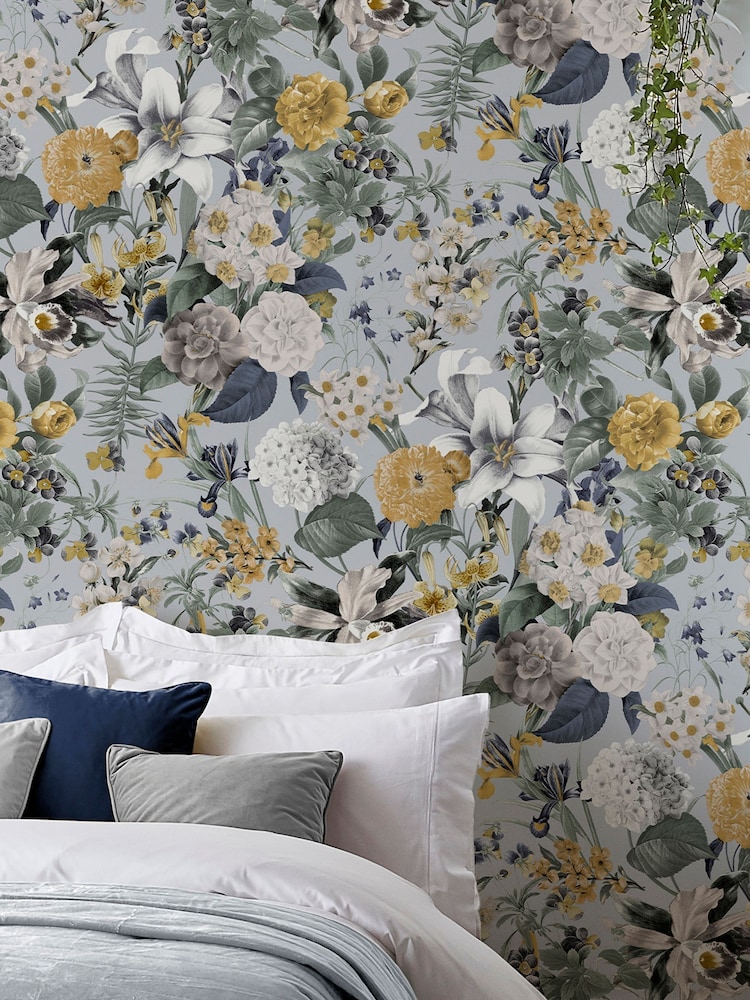 Graham & Brown Sky Blue Glasshouse Wallpaper Sample - Image 1 of 3