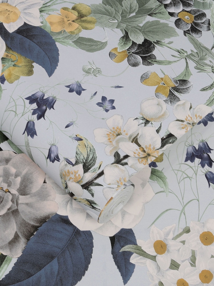 Graham & Brown Sky Blue Glasshouse Wallpaper Sample - Image 2 of 3