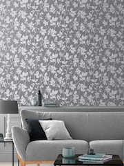 Graham & Brown Pepper Grey Luna Wallpaper Sample - Image 1 of 3