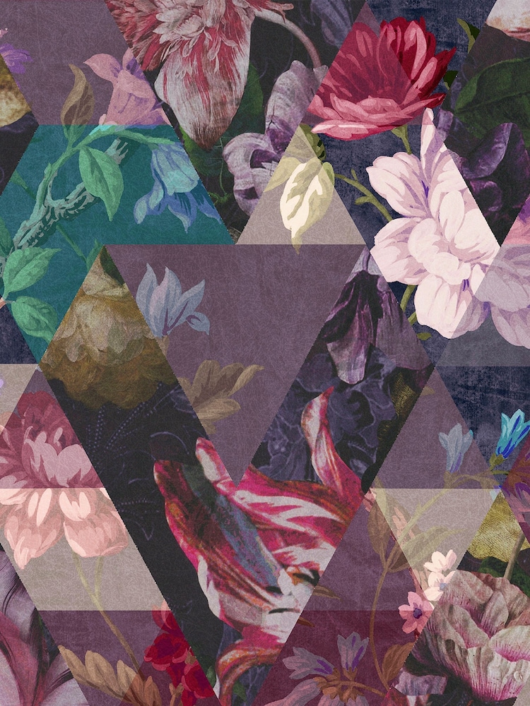 Graham & Brown Amethyst Purple Timepiece Floral Wallpaper Sample - Image 3 of 3