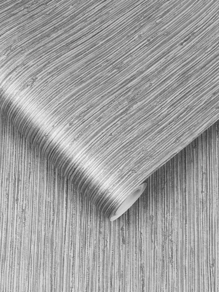 Graham & Brown Grey Grasscloth Texture Wallpaper Sample - Image 2 of 3