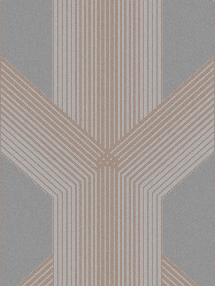 Graham & Brown Grey/Rose Gold Lagom Geo Wallpaper - Image 3 of 3