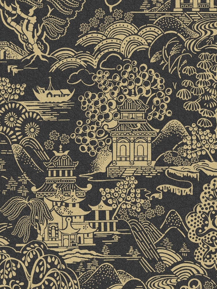 Graham & Brown Black/Gold Basuto Wallpaper Sample - Image 3 of 3