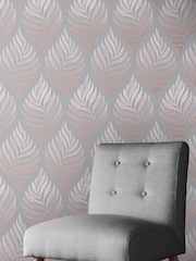 Graham & Brown Grey/Blush Botanica Wallpaper Sample - Image 1 of 3