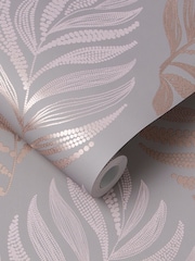 Graham & Brown Grey/Blush Botanica Wallpaper Sample - Image 2 of 3
