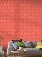 Graham & Brown Orange Prism Geo Wallpaper Sample - Image 1 of 3