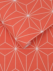Graham & Brown Orange Prism Geo Wallpaper Sample - Image 2 of 3