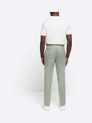 River Island Green Tapered Fit Chino Trousers With Belt Loops - Image 2 of 6