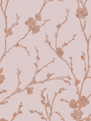 Graham & Brown Blush Pink Meiying Floral Wallpaper Sample - Image 3 of 3