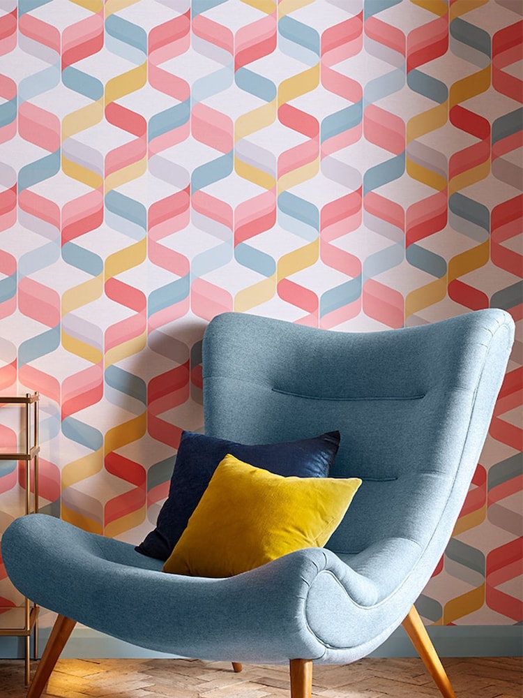 Graham & Brown Multi Retro Wallpaper Sample - Image 1 of 3