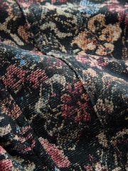 Black Floral Print Funnel Neck Jacket - Image 5 of 7